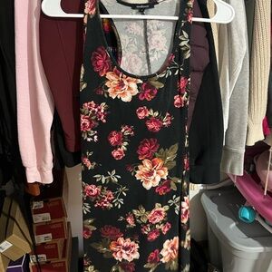 Mossimo Supply Co. Black Floral Midi Dress
